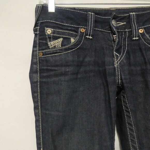 TRUE RELIGION BRAND JEANS | size 26 | Classic Dark Blue Straight Leg Denim Jeans - Picture 3 of 16